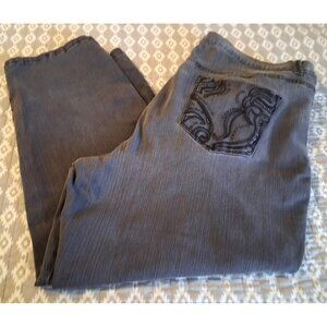 Gloria Vanderbilt Women's Amanda Gray Tapered Leg Jeans 20W Stretch cropped